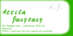 attila jusztusz business card